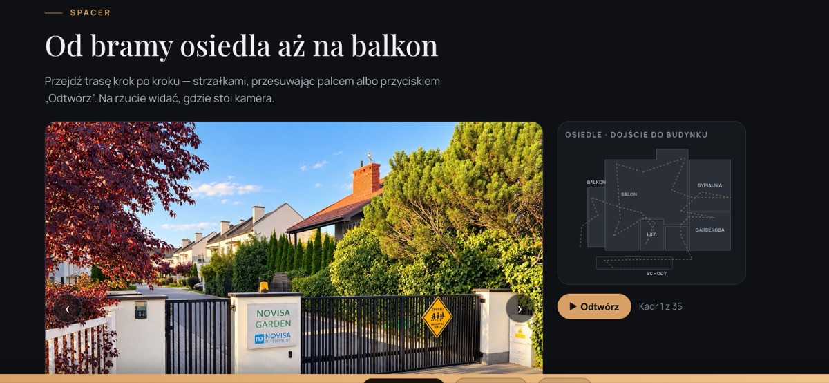 Spacer zdjęciowy po mieszkaniu z przykładowej strony oferty
