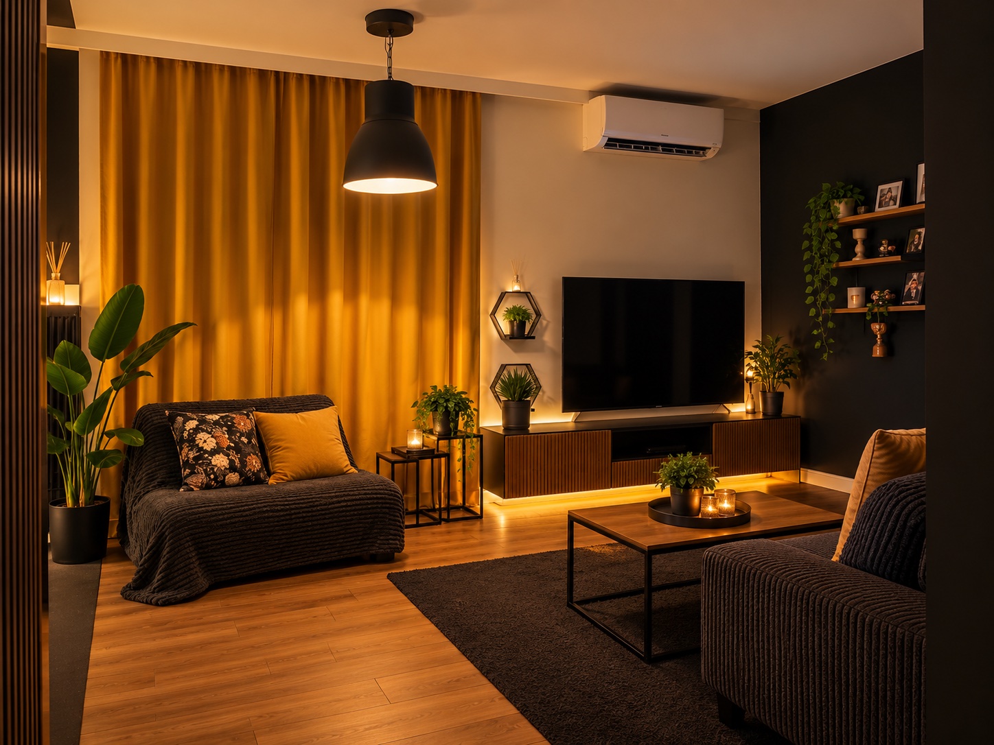 Salon z telewizorem